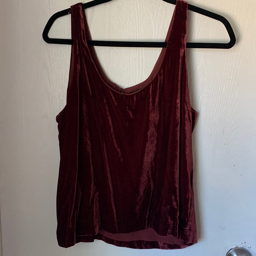 J Crew maroon cranberry velvet tank 10